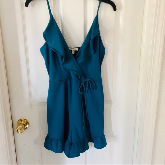 Monteau Pants - Turquoise ruffle romper